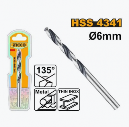 Accesorii scule electrice si pe acumulatori - INGCO BURGHIU METAL PROFI 6MM    DBT1200604