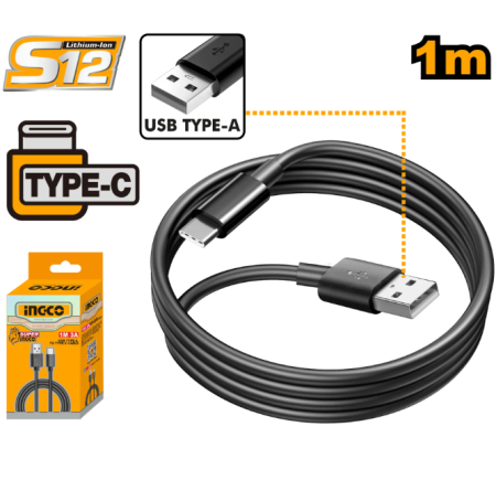 Cabluri si prelungitoare - INGCO CABLU INCARCARE USB-A LA USB-C 1M  IUCC01