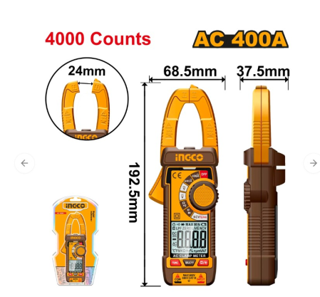 Unelte de masura si precizie - INGCO MULTIMETRU / CLAMPMETRU  400  DCM62001