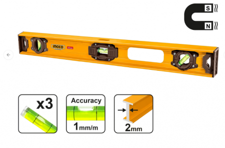 Unelte de masura si precizie - INGCO NIVELA ALUM 800MM MAGNETIC HSL28080
