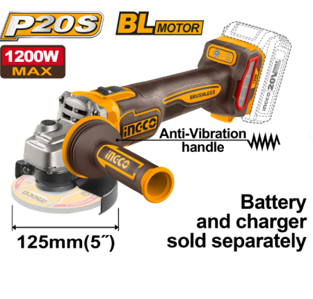 Flexuri si polizoare - INGCO POLIZOR UNGHIULAR 20V 125MM FARA BAT/INC CAGLI212027