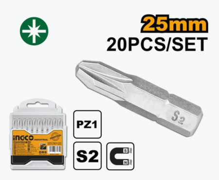 Biti si seturi biti - INGCO SET BITI PZ3 25MM 20BUC  SDB11PZ313