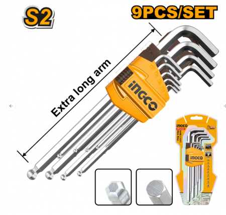 Chei si seturi - INGCO SET CHEI IMBUS CAP ROTAT 1.5-10 9SET HHK12092