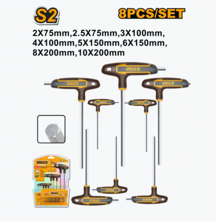 Chei si seturi - INGCO SET CHEI IN T IMBUS 8BUC  HHKT80818