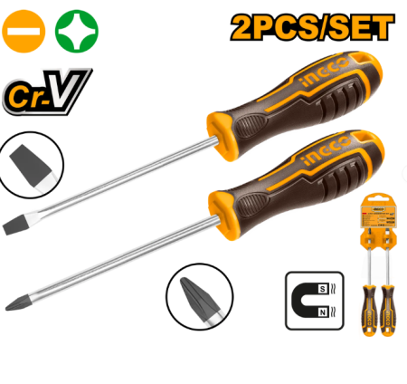Surubelnite - INGCO SET SURUBELNITA CR-V 2/SET + -    HKSD0248
