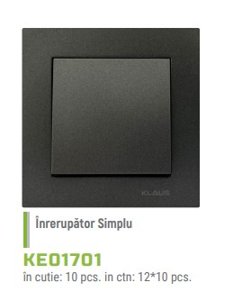 INTRERUPATOR SIMPLU KLAUS ANTRACIT KE01701 [1]