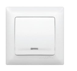 Prize si intrerupatoare - INTRERUPATOR SIMPLU CU LED ANURA ALB  AE01102