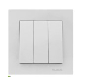 Instalatii electrice si de iluminat - INTRERUPATOR TRIPLU KLAUS ALB KE01118