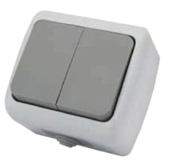 Prize si intrerupatoare - INTRERUPATOR DUBLU PT DE EXTERIOR  KLAUS ALB  KE21103
