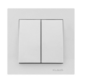 Instalatii electrice si de iluminat - INTRERUPATOR DUBLU ST KLAUS ALB KE01103