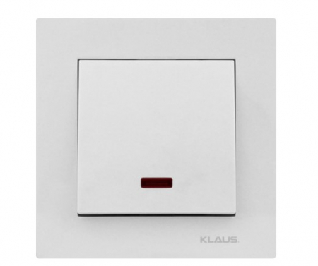 Prize si intrerupatoare - INTRERUPATOR SIMPLU CU LED KLAUS ALB  KE01102