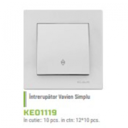 INTRERUPATOR SIMPLU VEAVIEN KLAUS ALB (CAP SCARA) KE01119 [1]