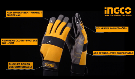 INGCO MANUSI PROTECTIE DIN PIELE XL HGMG01-XL [2]