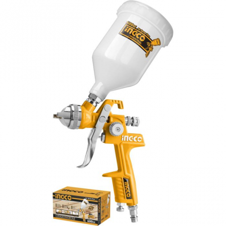 Scule pneumatice si accesorii - INGCO PISTOL DE VOPSIT HVLP VAS PLASTIC SUS 600ML ASG1061