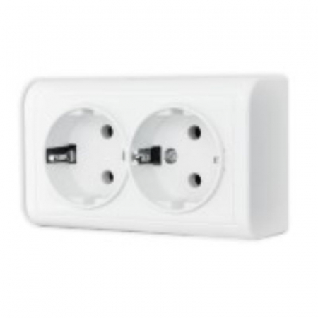 Instalatii electrice si de iluminat - PRIZA DUBLA PT ANURA ALB AE20108