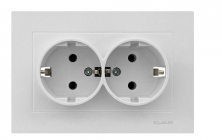 Instalatii electrice si de iluminat - PRIZA DUBLA ST KLAUS ALB KE01108