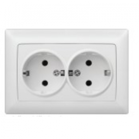 Instalatii electrice si de iluminat - PRIZA DUBLA ST ANURA ALB AE01108