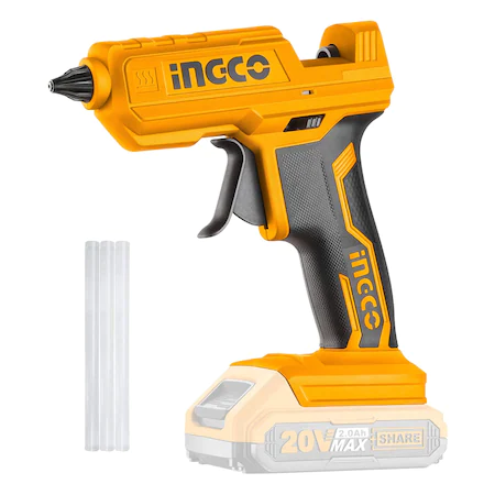 Aparate de sudura si lipire - INGCO PISTOL PT LIPIT SILICON 20V FARA BATERIE SI INCARCATOR CGGLI2001