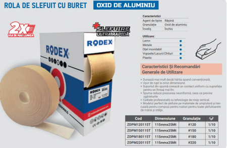 ROLA SMIRGHEL CU BURETE SI OXID DE AL 115 #120 ZDPM120115T [1]