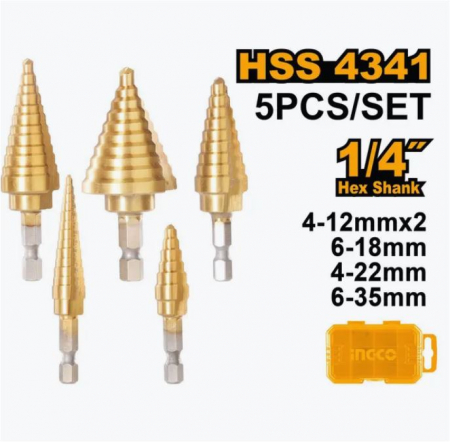 Accesorii scule electrice si pe acumulatori - INGCO SET BURGHIE CONICE 5BUC AKSDS2051