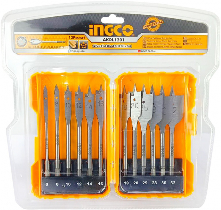 Accesorii scule electrice si pe acumulatori - INGCO SET BURGHIE FLUTURE 12BUC AKDL1201