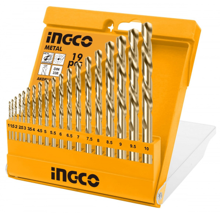 Accesorii scule electrice si pe acumulatori - INGCO SET BURGHIE METAL 19BUC AKDB1195