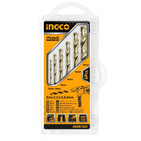 Accesorii scule electrice si pe acumulatori - INGCO SET BURGHIE METAL 6SET AKDB1065