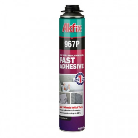 Materiale pentru constructii - AKFIX SPUMA POLIURETAN RAPID 1 MINUT PT PISTOL 967P