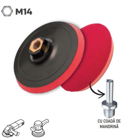 Discuri pentru polizare si polishare - SUPORT SMIRGHEL 125MM PT FLEX/BORMASINA  RZP125