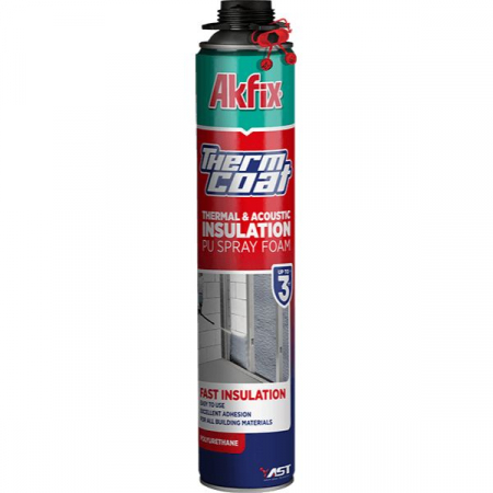 Vopsele, spume si silicoane - AKFIX SPUMA PU THERMCOAT ACUSTICA PT PISTOL FA014