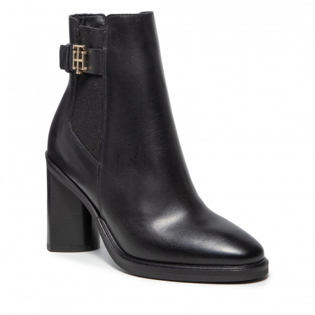 tommy hilfiger black leather boots