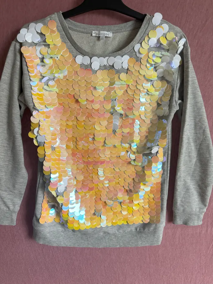 Copii - Bluza lunga cu paiete 9/10 ani