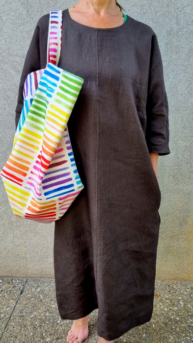 Geantă oversized cu dungi [3]