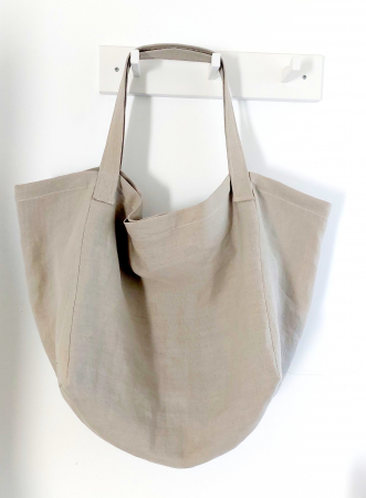 Geantă oversized din in bej [3]