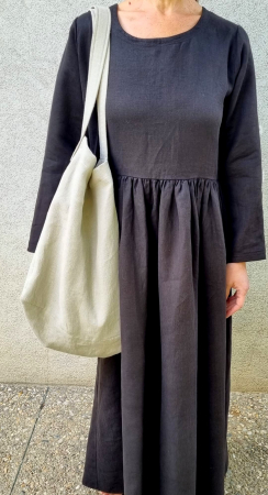 Geantă oversized din in bej [1]