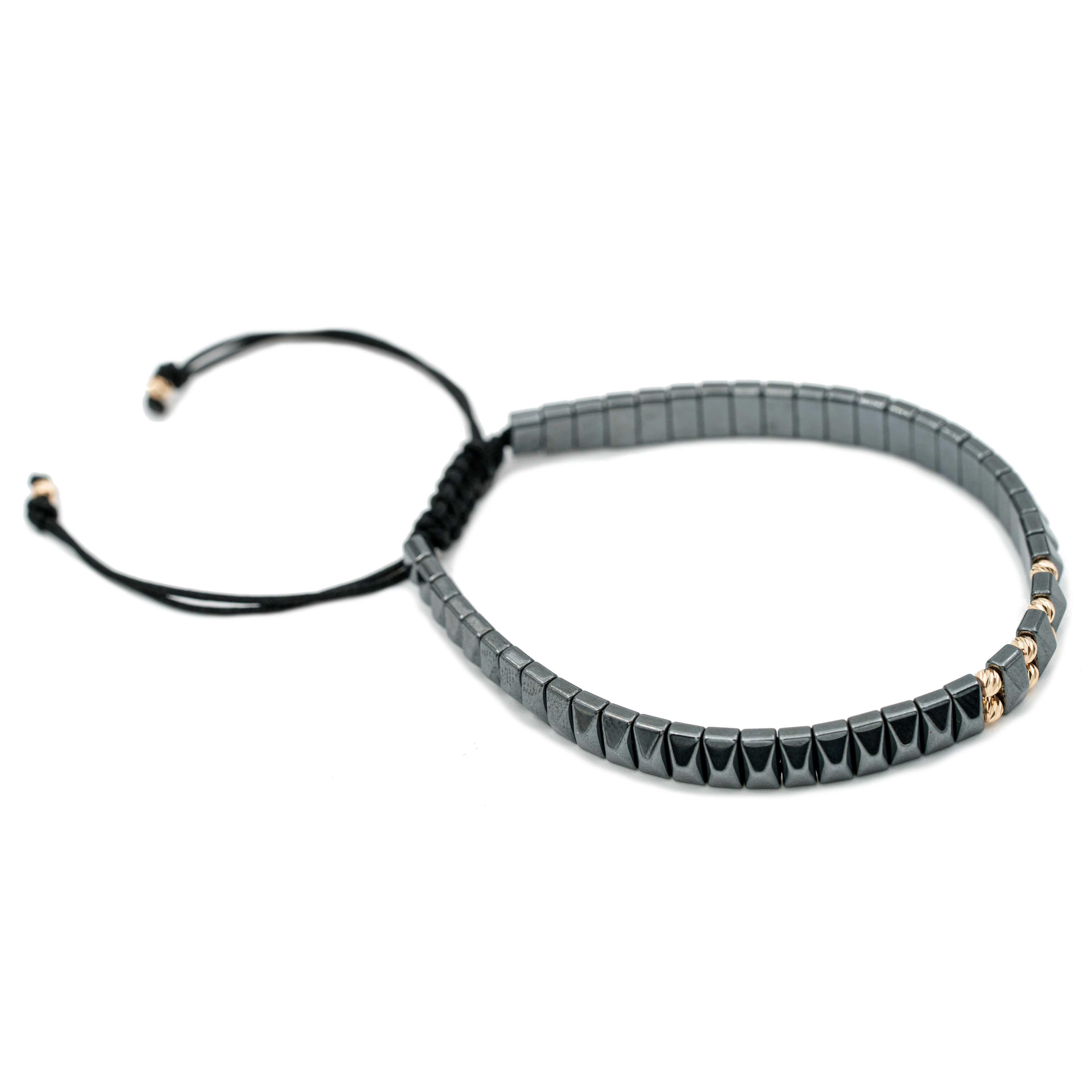Bratara cu 10 bile de Aur 14k si Hematit AU0113 [2]