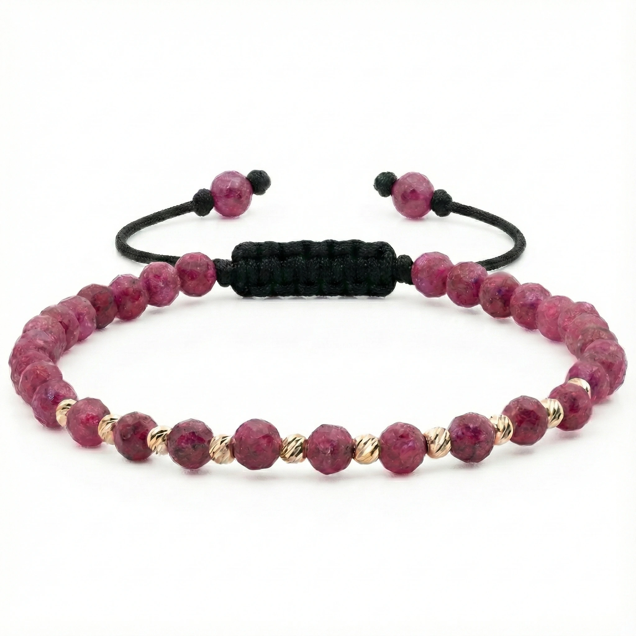 Bratara cu bile de Aur 14k si Rubin sfere fatetate – AU0168 [2]