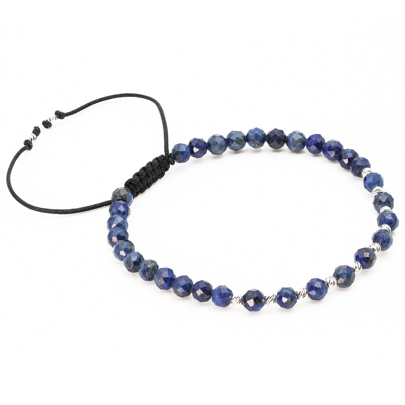 Bratara cu bile de Argint 925 si Lapis-Lazuli sfere fatetate – AG0020 [2]
