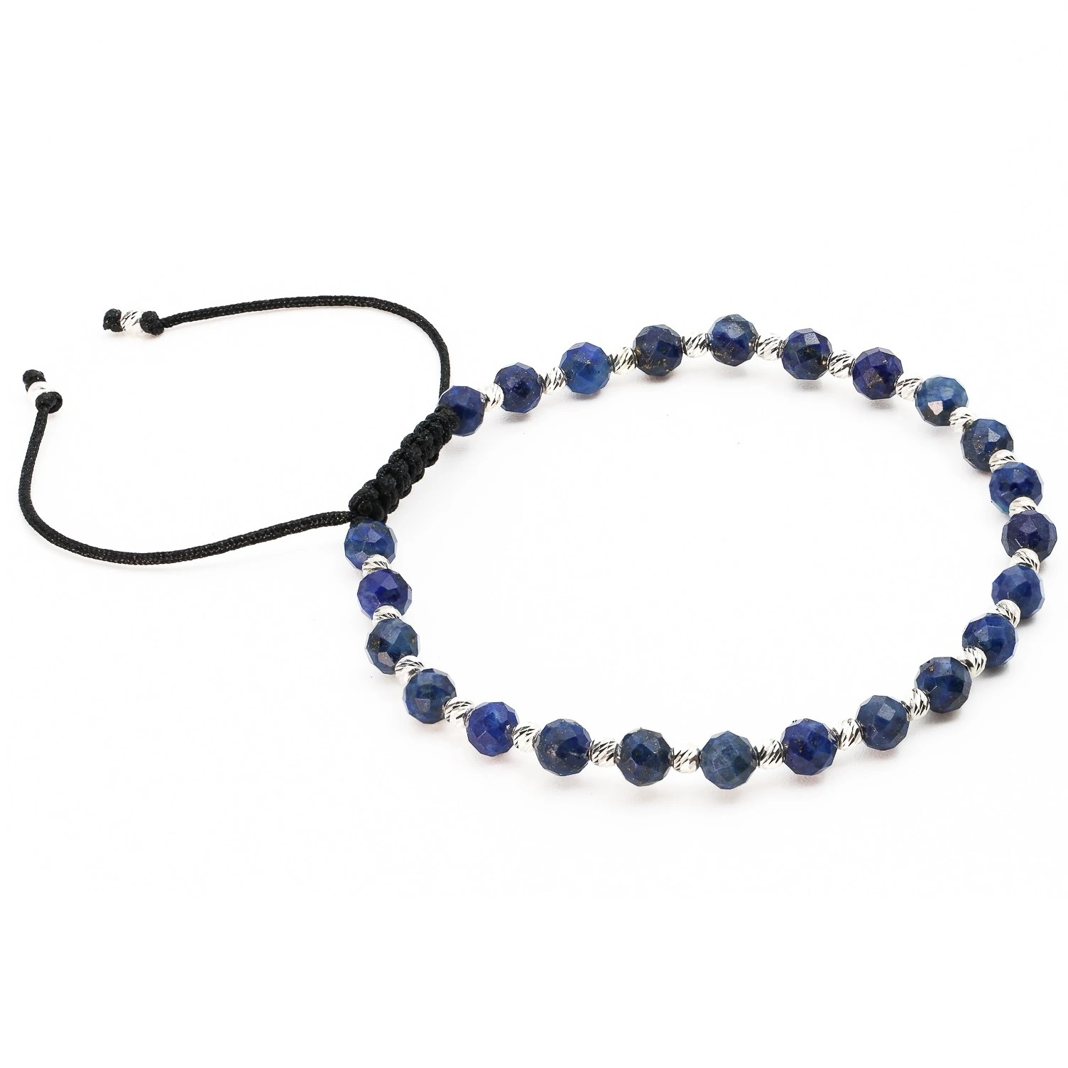 Bratara cu bile de Argint 925 si Lapis-Lazuli sfere fatetate – AG0035 [2]