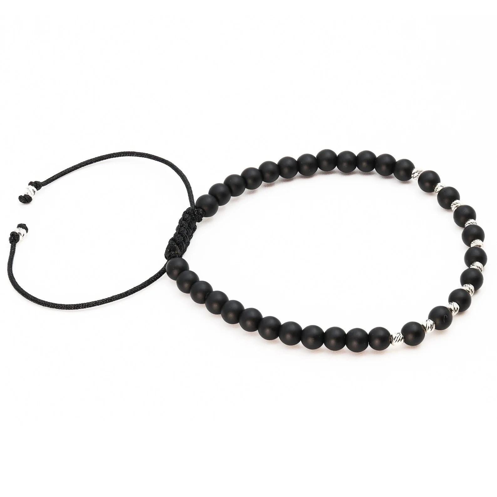Bratara cu bile de Argint 925 si Onix mat – AG0033 [2]