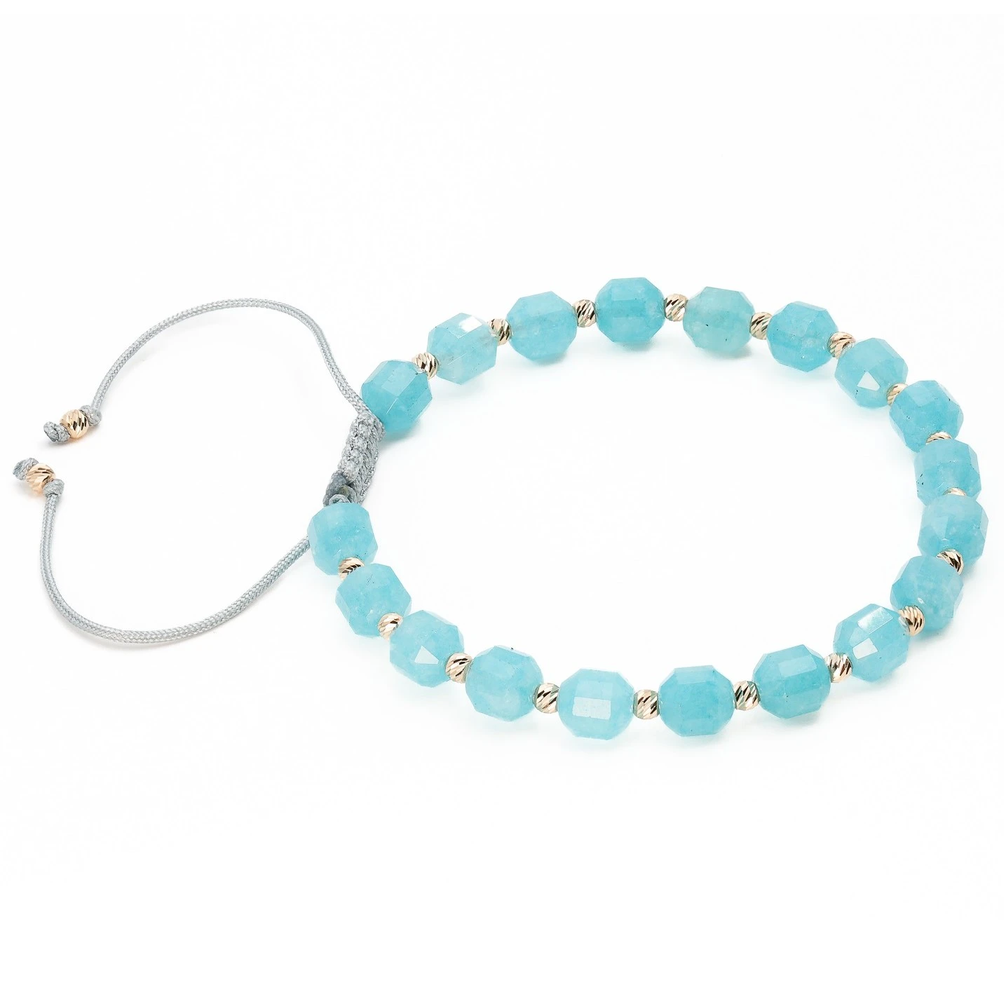 Bratara cu bile de Aur 14k si Cuart albastru – AU0188 [2]
