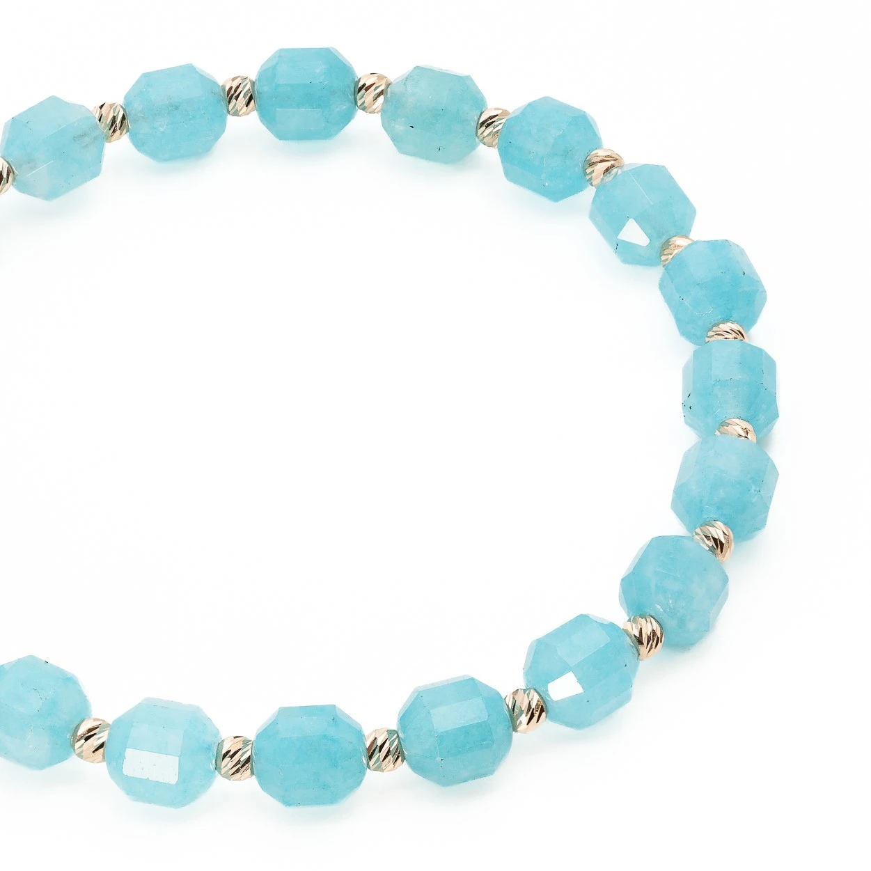 Bratara cu bile de Aur 14k si Cuart albastru – AU0188 [3]