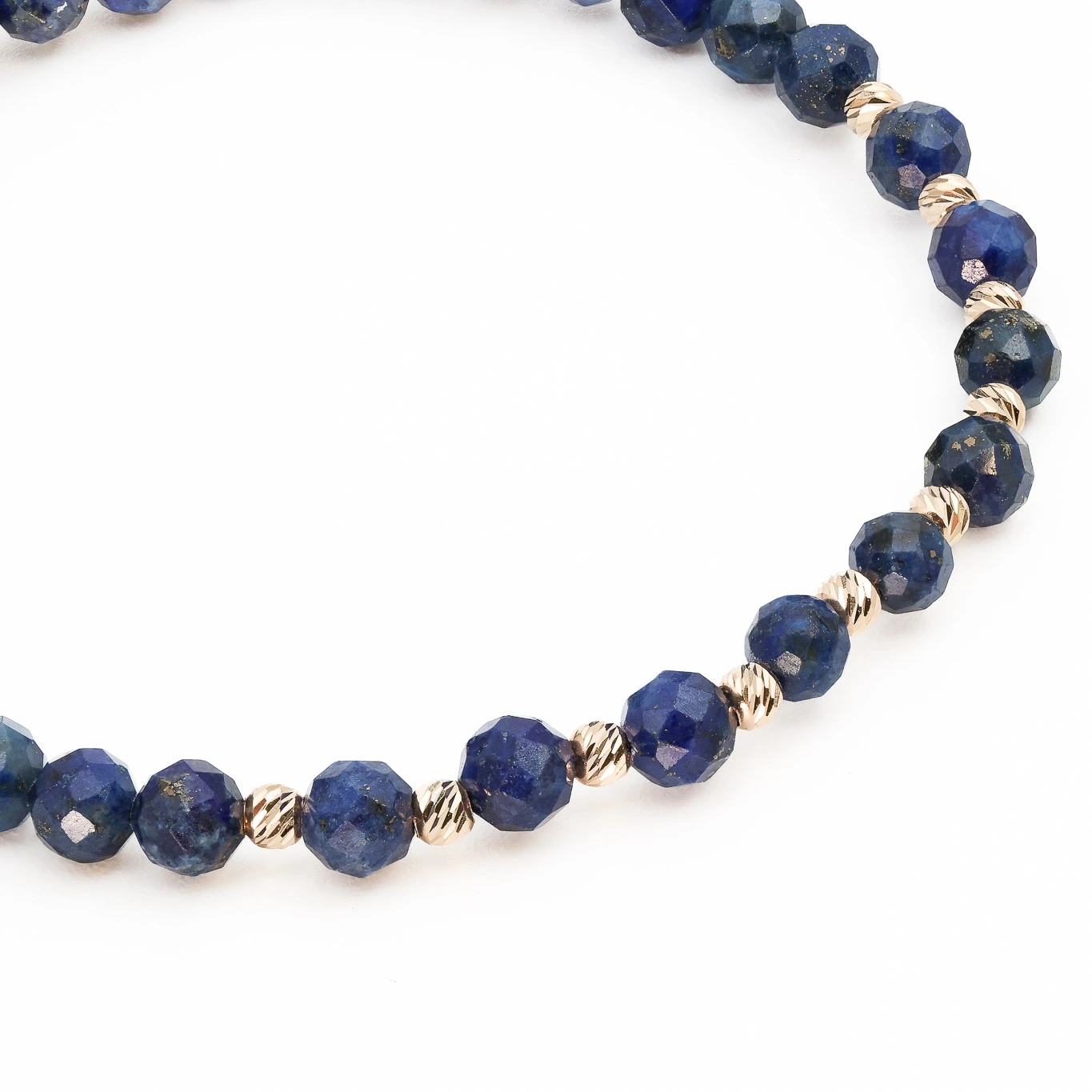 Bratara cu bile de Aur 14k si Lapis-Lazuli sfere fatetate – AU0167 [3]