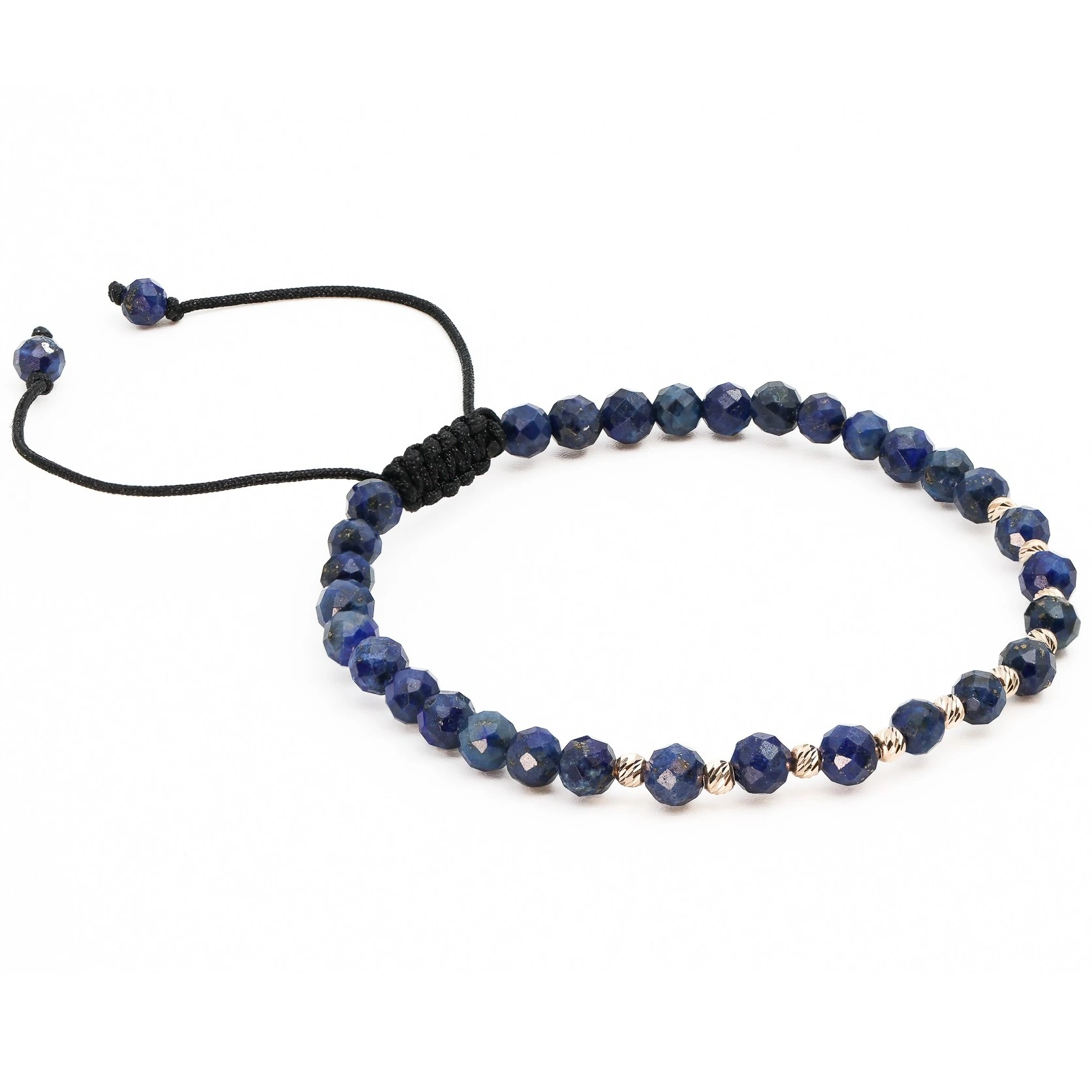 Bratara cu bile de Aur 14k si Lapis-Lazuli sfere fatetate – AU0167 [2]