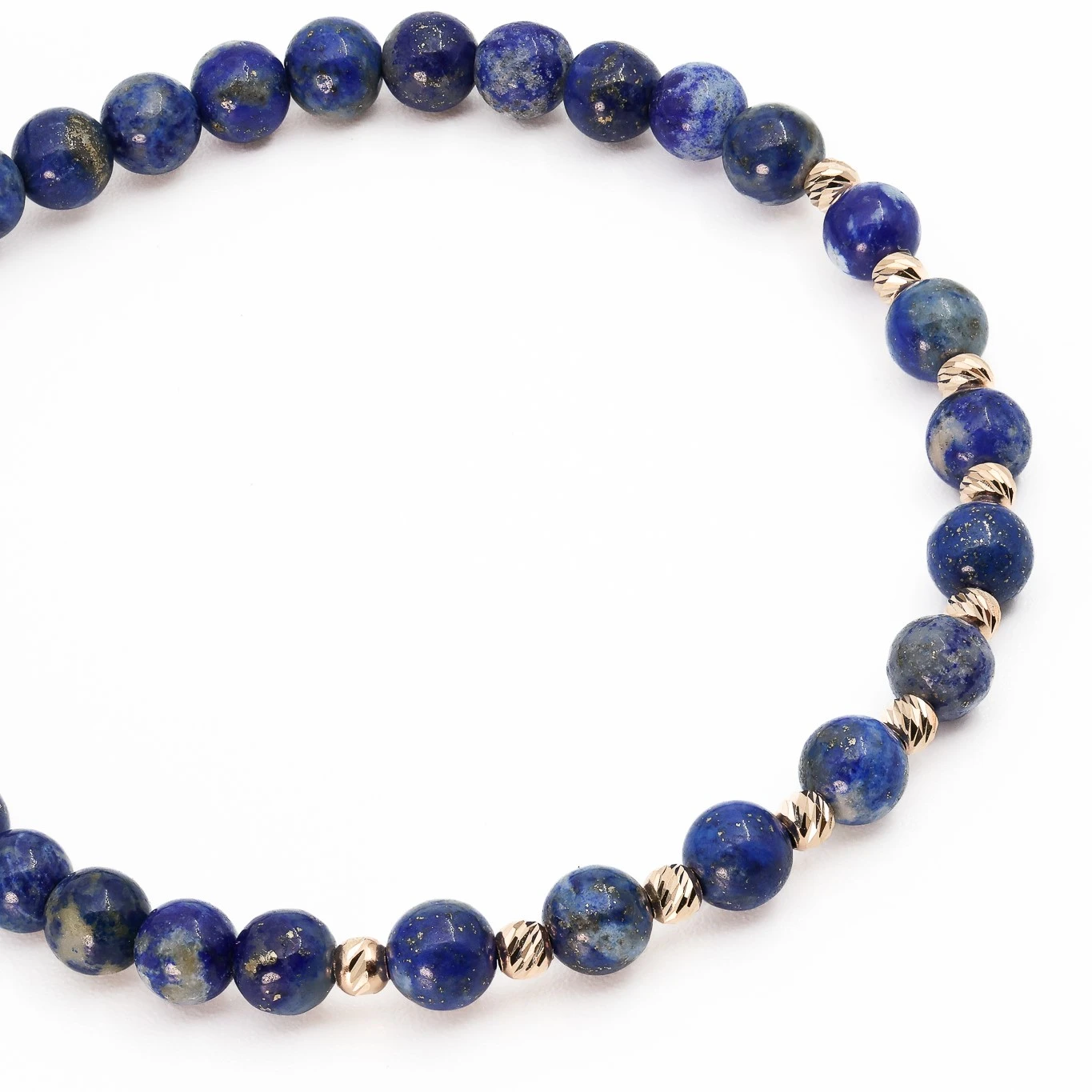 Bratara cu bile de Aur 14k si Lapis-Lazuli 4 mm – AU0179 [3]