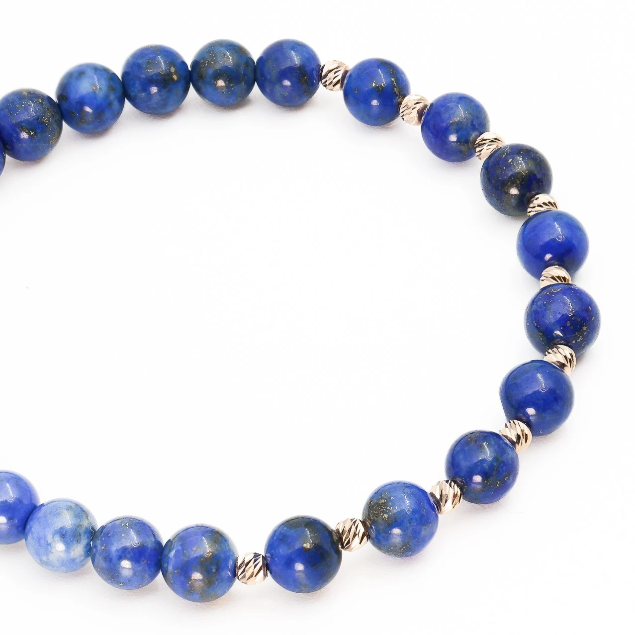 Bratara cu bile de Aur 14k si Lapis-Lazuli 6 mm – AU0185 [3]
