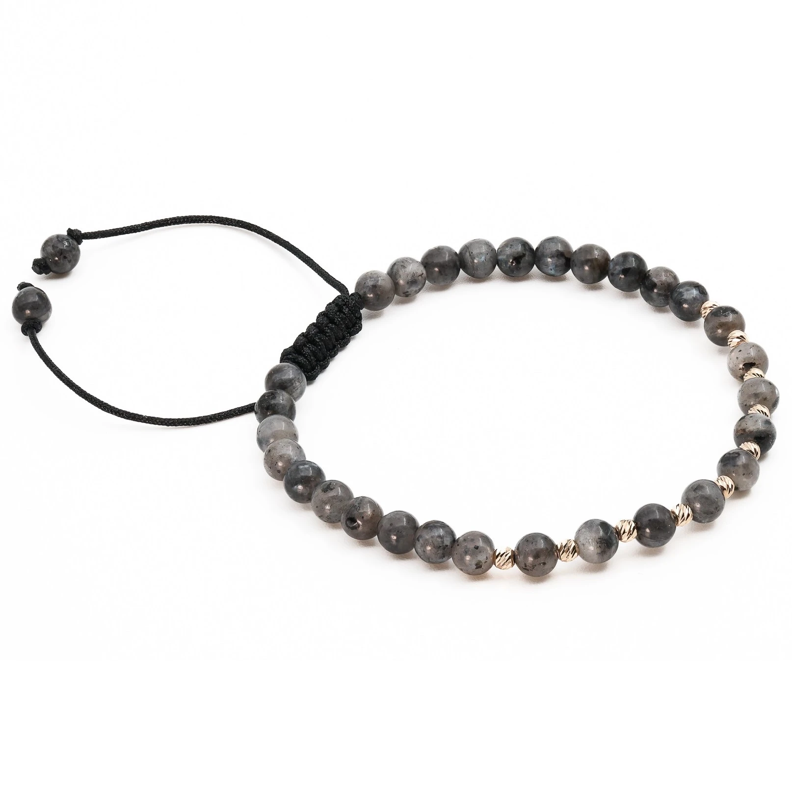 Bratara cu bile de Aur 14k si Larvikit – AU0186 [2]