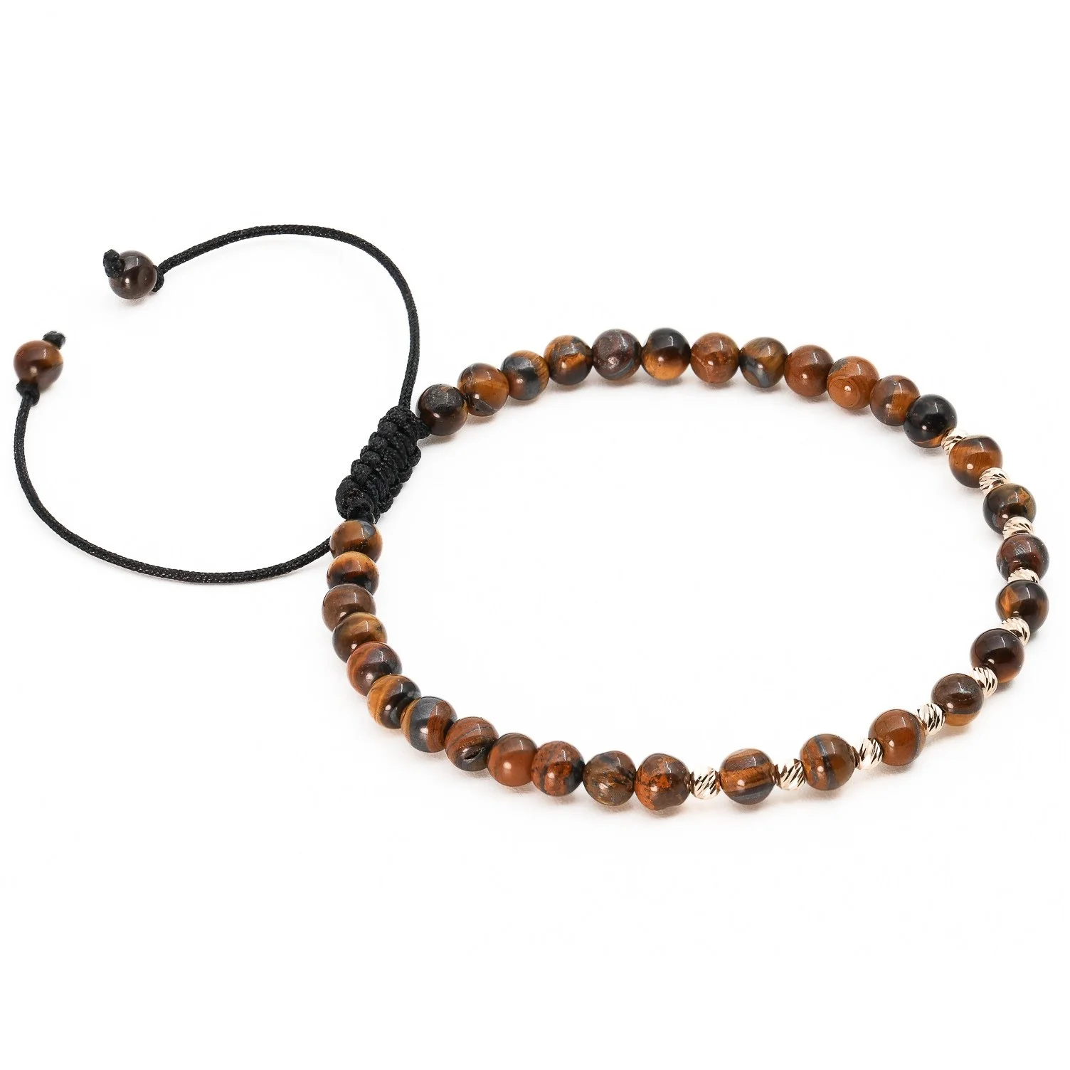 Bratara cu bile de Aur 14k si Ochi de Tigru – AU0184 [2]