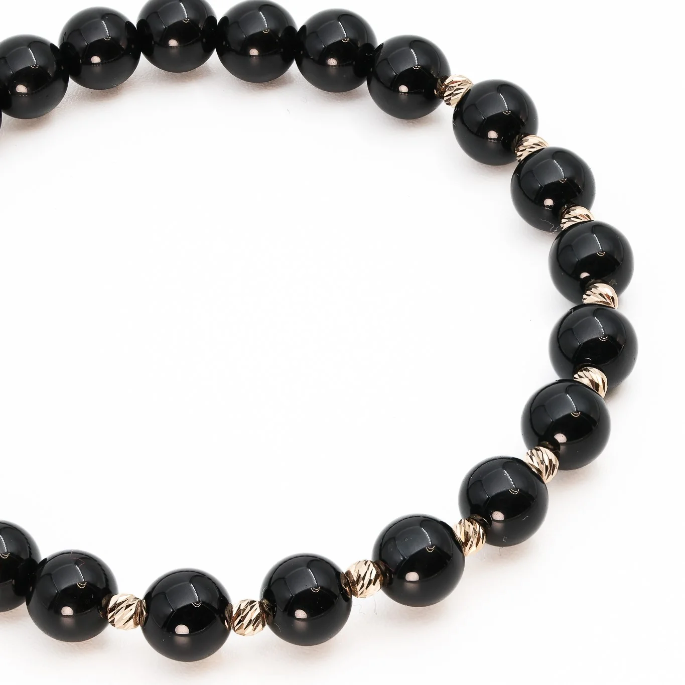 Bratara cu bile de Aur 14k si Onix 6 mm – AU0182 [3]