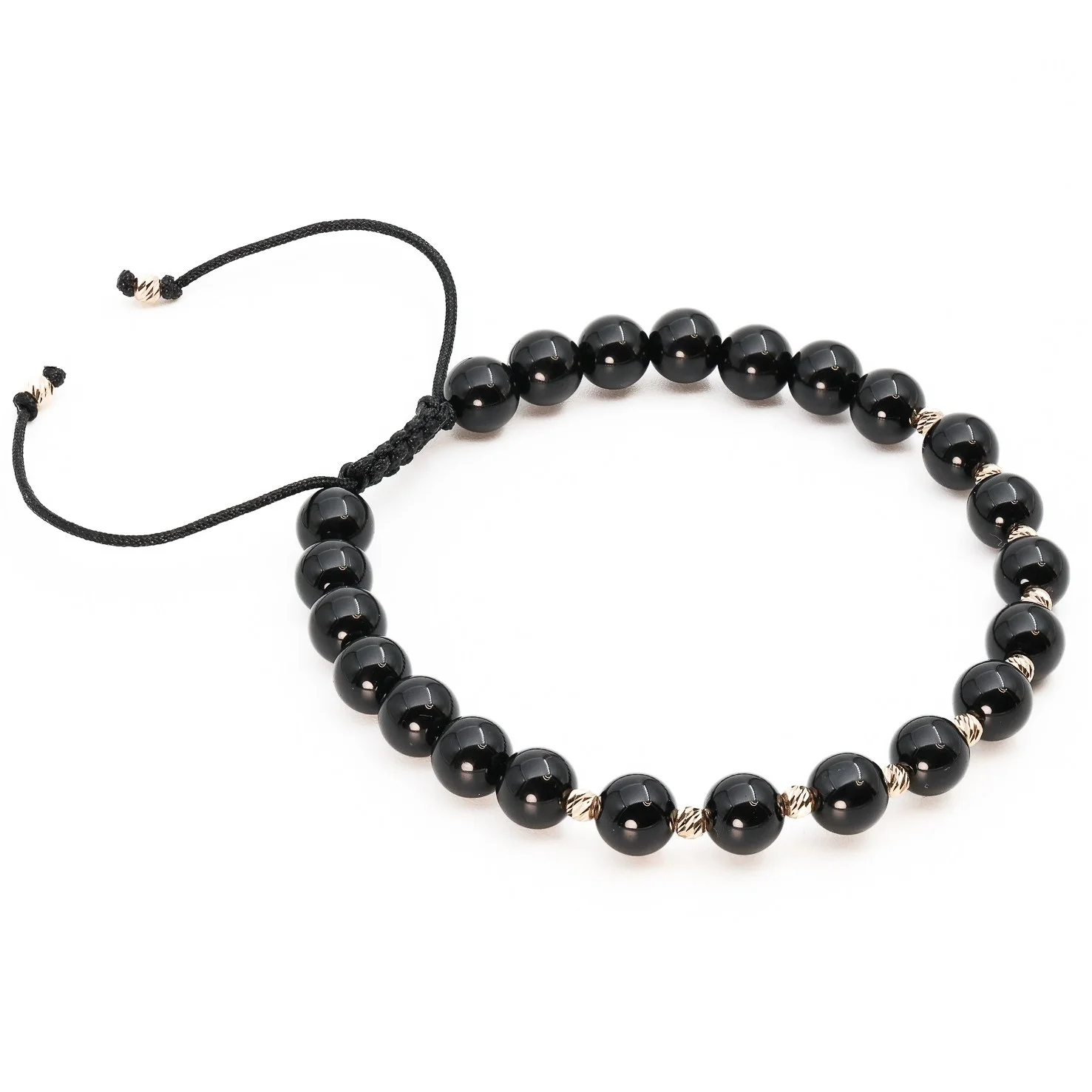 Bratara cu bile de Aur 14k si Onix 6 mm – AU0182 [2]